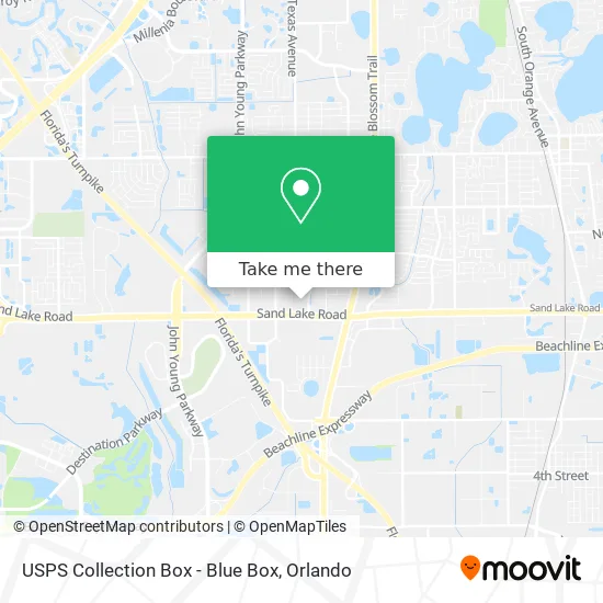Mapa de USPS Collection Box - Blue Box