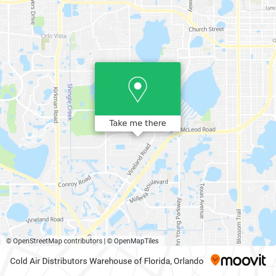 Cold Air Distributors Warehouse of Florida map