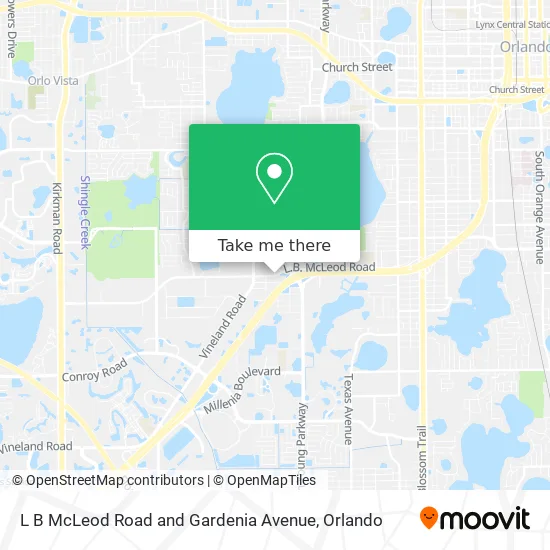L B McLeod Road and Gardenia Avenue map
