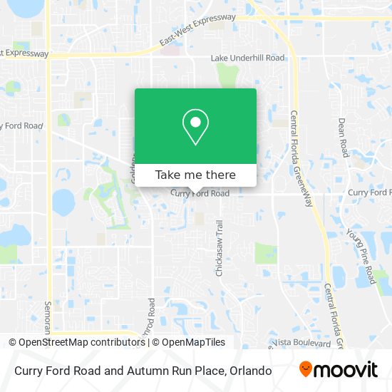 Curry Ford Road and Autumn Run Place map