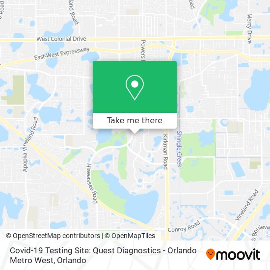 Covid-19 Testing Site: Quest Diagnostics - Orlando Metro West map