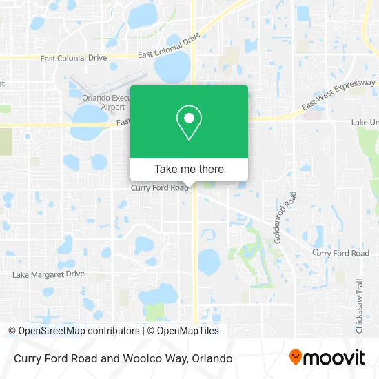 Curry Ford Road and Woolco Way map