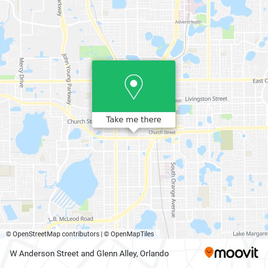 W Anderson Street and Glenn Alley map