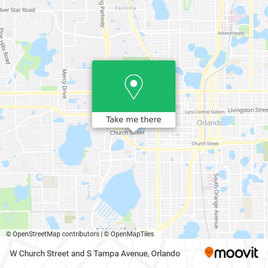 W Church Street and S Tampa Avenue map