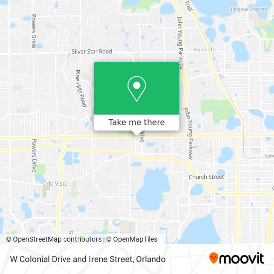 W Colonial Drive and Irene Street map