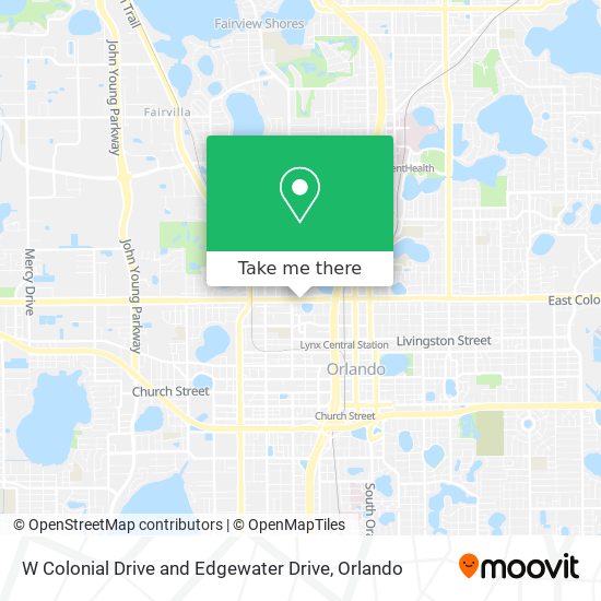 W Colonial Drive and Edgewater Drive map