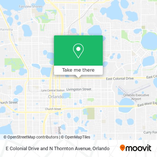 E Colonial Drive and N Thornton Avenue map