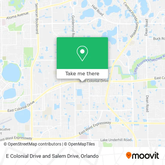 E Colonial Drive and Salem Drive map