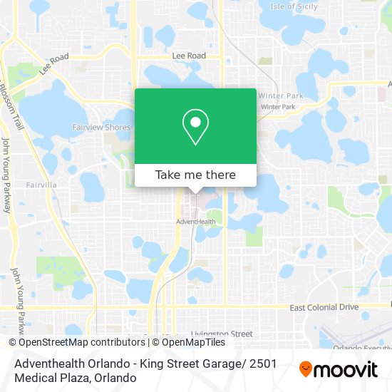 Mapa de Adventhealth Orlando - King Street Garage/ 2501 Medical Plaza