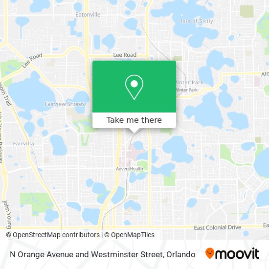 N Orange Avenue and Westminster Street map
