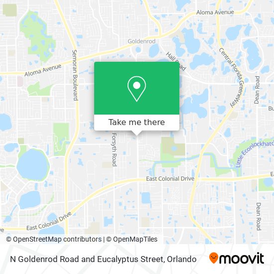 N Goldenrod Road and Eucalyptus Street map