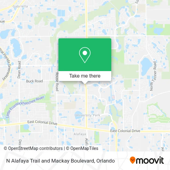 Mapa de N Alafaya Trail and Mackay Boulevard