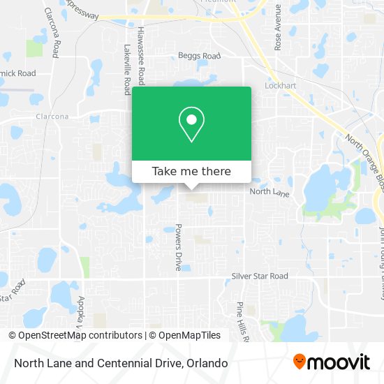 North Lane and Centennial Drive map