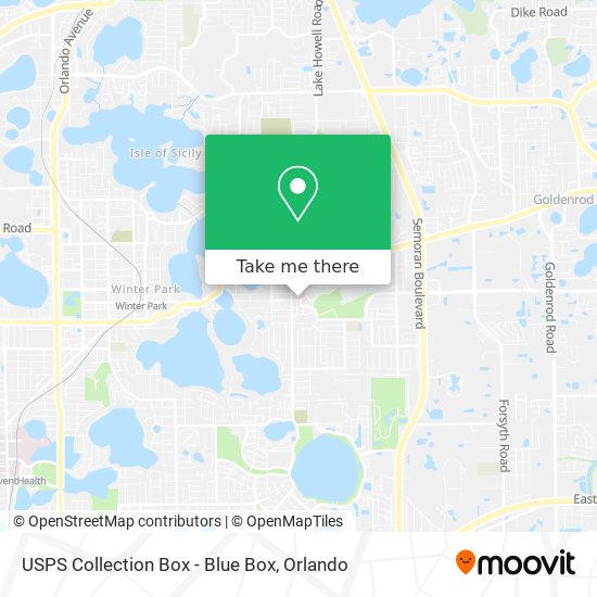 USPS Collection Box - Blue Box map