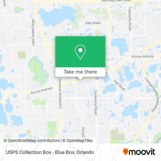 Mapa de USPS Collection Box - Blue Box