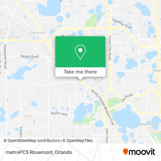 Mapa de metroPCS Rosemont