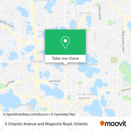 S Orlando Avenue and Magnolia Road map