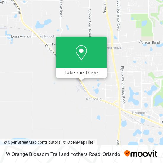 W Orange Blossom Trail and Yothers Road map