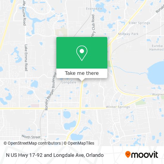 N US Hwy 17-92 and Longdale Ave map