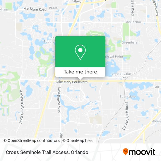 Cross Seminole Trail Map How To Get To Cross Seminole Trail Access In Lake Mary By Bus Or Train?