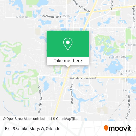 Exit 98/Lake Mary/W map