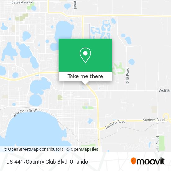 US-441/Country Club Blvd map