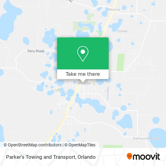 Parker's Towing and Transport map