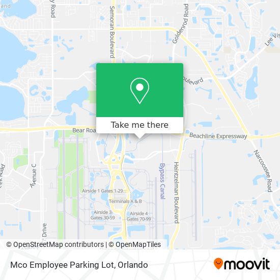 Mco Employee Parking Lot map