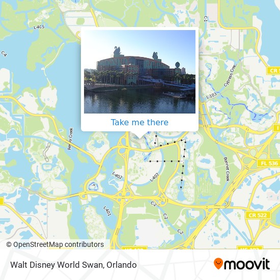 Walt Disney World Swan map