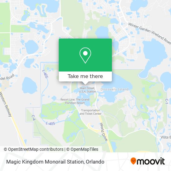 Magic Kingdom Monorail Station map