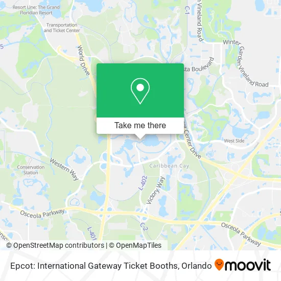 Epcot: International Gateway Ticket Booths map