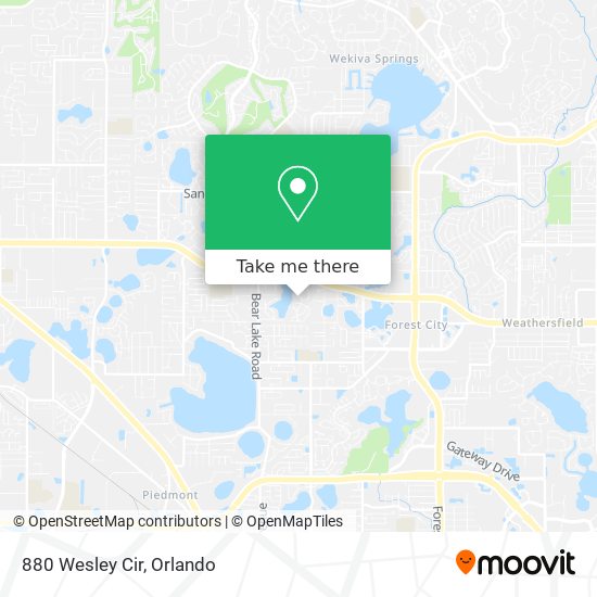 Mapa de 880 Wesley Cir