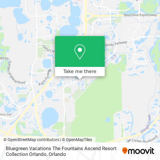 Mapa de Bluegreen Vacations The Fountains Ascend Resort Collection Orlando