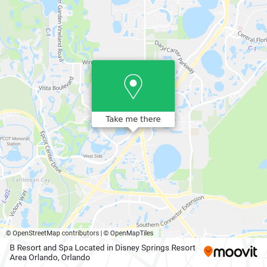 B Resort and Spa Located in Disney Springs Resort Area Orlando map