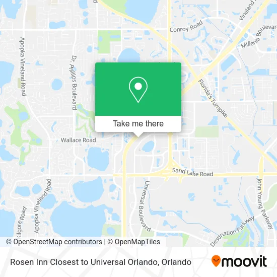 Rosen Inn Closest to Universal Orlando map