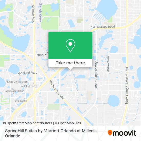 SpringHill Suites by Marriott Orlando at Millenia map