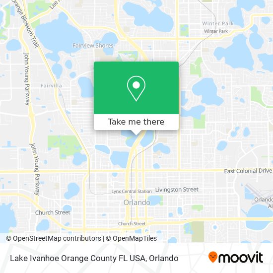 Lake Ivanhoe Orange County FL USA map