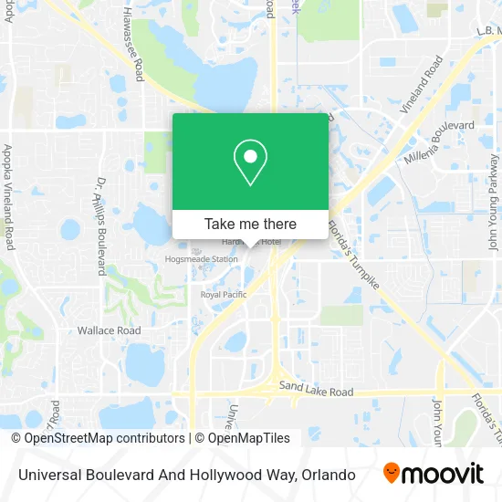 Mapa de Universal Boulevard And Hollywood Way