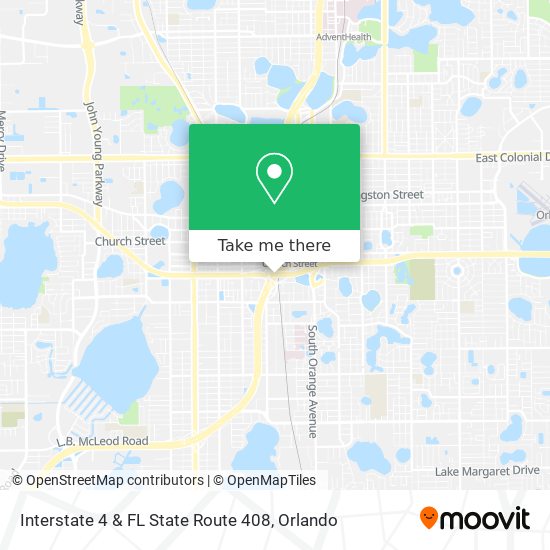 Interstate 4 & FL State Route 408 map