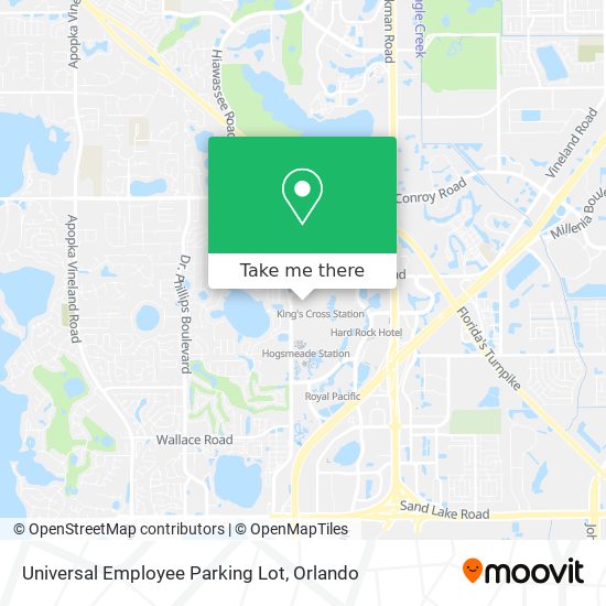 Universal Employee Parking Lot map