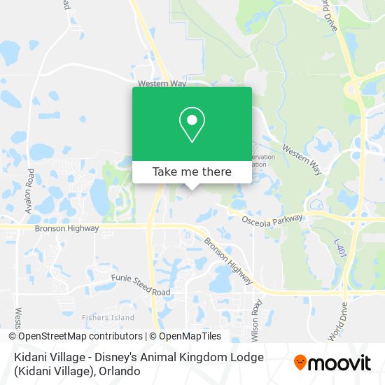 How to get to Kidani Village - Disney's Animal Kingdom Lodge in Bay Lake by  Bus or Train?