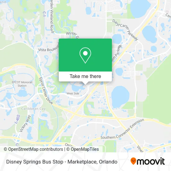 Disney Springs Bus Stop - Marketplace map