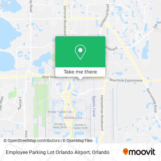 Employee Parking Lot Orlando Airport map