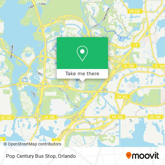 Mapa de Pop Century Bus Stop