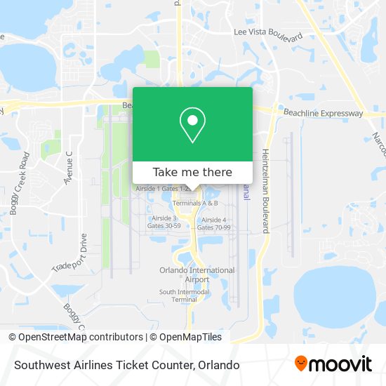 Mapa de Southwest Airlines Ticket Counter