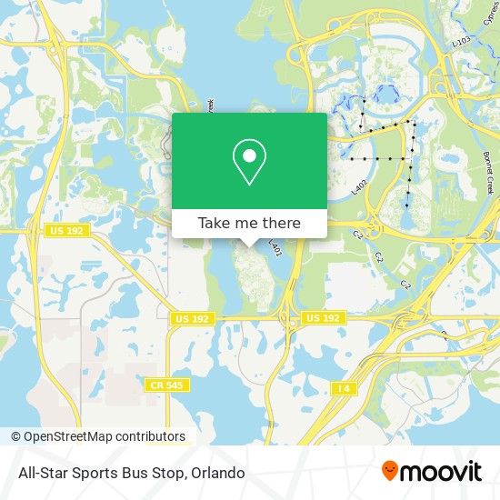 All-Star Sports Bus Stop map