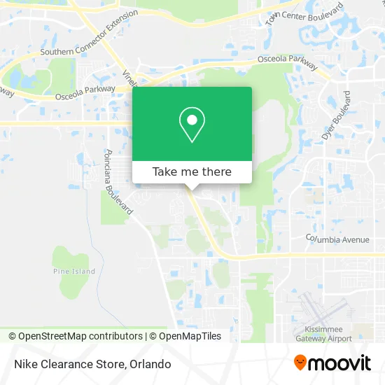 Mapa de Nike Clearance Store