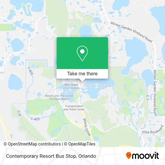 Contemporary Resort Bus Stop map