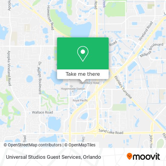 Universal Studios Guest Services map