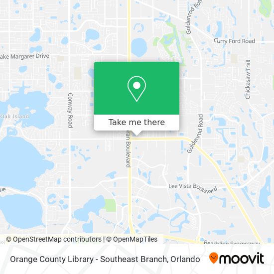 Orange County Library - Southeast Branch map